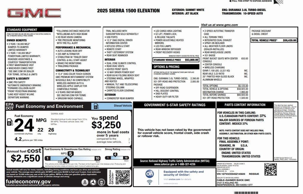 2025 GMC Sierra 1500 Elevation