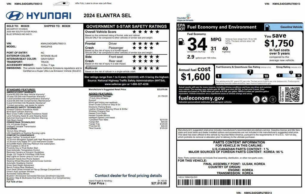 2024 Hyundai Elantra SEL
