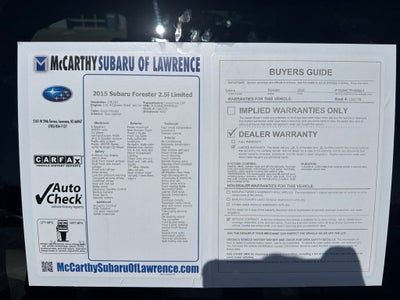2015 Subaru Forester 2.5i Limited