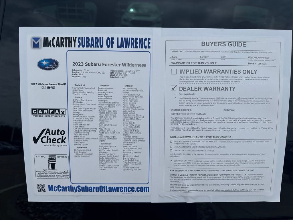 2023 Subaru Forester Wilderness