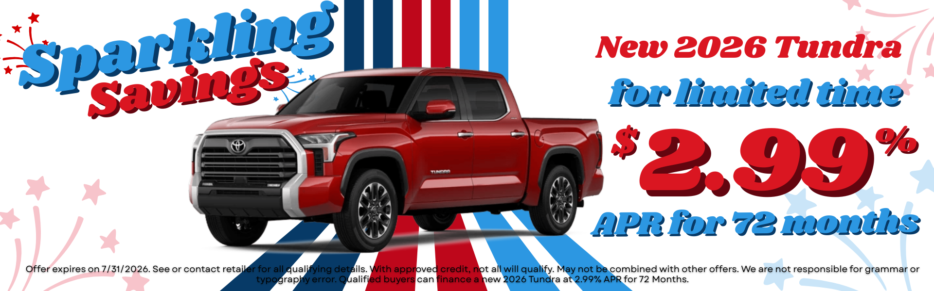 Sparkling Savings on New 2026 Tundra 